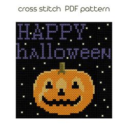 happy halloween sampler pumkin cross stitch pdf pattern /101/