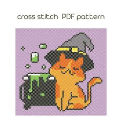 Halloween cat cross stitch tutorial Cross Stitch for beginner Pattern PDF /103/