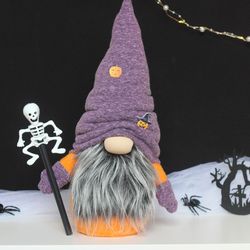 Halloween Gnome With Skeleton / Fall Gnome / Halloween Decor / Halloween Table