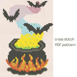 Happy Halloween Sampler Cross Stitch Pattern PDF Bat cross stitch Digital file Instant download /109/