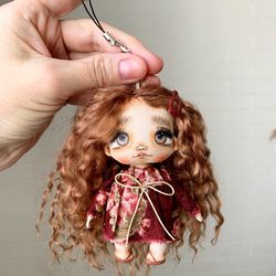 Miniature textile doll handmade Soft baby doll 4 inch Gift for girl