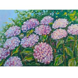 Hydrangea Flower Oil Painting Artwork Original Art Floral Wall Art