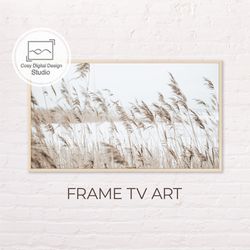 Samsung Frame TV Art | 4k Nature White Grass Lake Landscape Art for The Frame TV | Digital Art Frame Tv