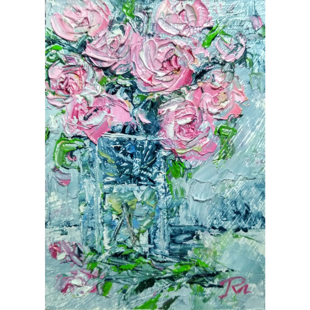 roses-miniature-miniart-flowers-green-purple-dark-blue-Modern-paintings-Fine-Art-Paintings-vivid-picture-Realism-and-abstraction-oil-painting-impressionism-3.jp