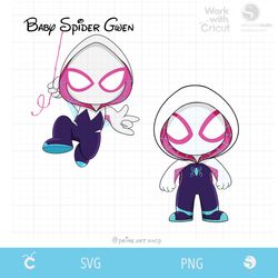 2 SVG Baby Ghost Spider svg, Baby Spidey Svg cut file, Spider girl Svg, Gwen Spider Svg, Spidergirl clipart