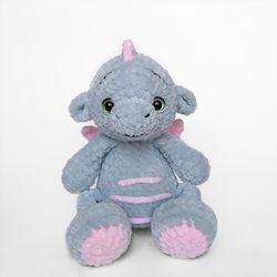Baby girl gift dragon handmade crochet plush toy