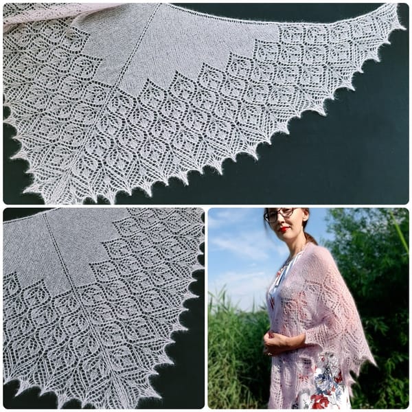 PDF Knitting Pattern Knit Lace Wedding Shawl Wrap for Ladies - Inspire ...