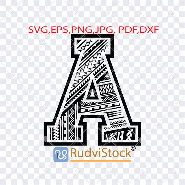 Samoa Lettering Polynesian Svg, Samoan Svg, Polynesian Tribal Pattern Letter | Inspire ...