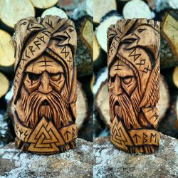 Odin, woodcarved statue, Norse Pantheon, Allfather, Wotan, Nordic Old God, Idols