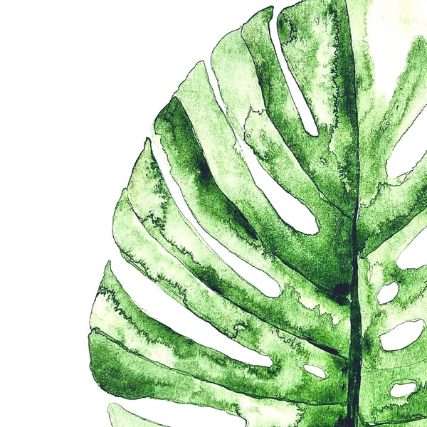 Monstera Leaves Art Print, Watercolor painting printable, Be - Inspire ... Monstera Leaves Art Print, Watercolor painting printable, Be - Inspire ...