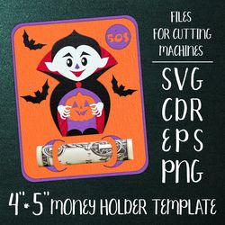 Little Vampire Halloween Card| Money Holder Template