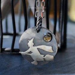large sterling silver pendant. halloween jewelry