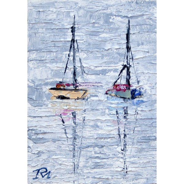 yacht-sailboat-sea-miniature-miniart-Modern-paintings-Fine-Art-Paintings-vivid-picture-Realism-and-abstraction-oil-painting-impressionism-3.jpg