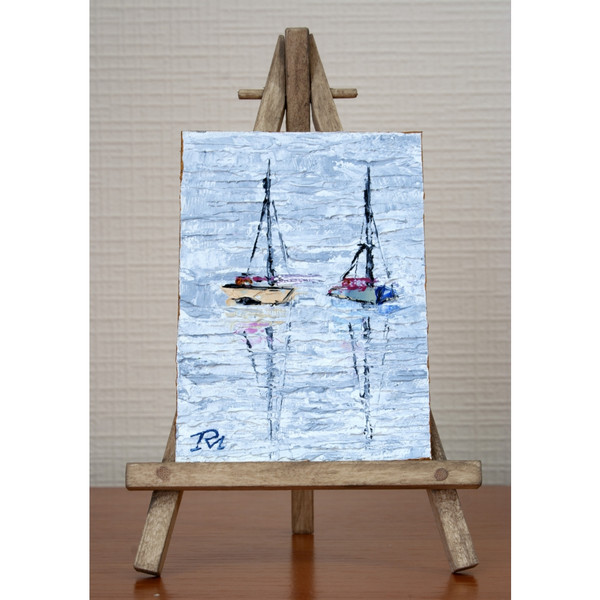 -yacht-sailboat-sea-miniature-miniart-Modern-paintings-Fine-Art-Paintings-vivid-picture-Realism-and-abstraction-oil-painting-impressionism-1.jpg