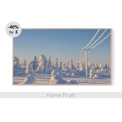 samsung frame tv art digital download 4k, frame tv art winter landscape, frame tv art snow, frame tv art christmas | 226