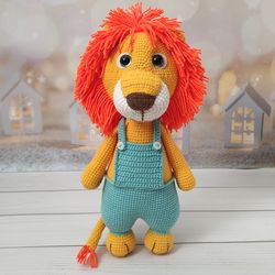 Crochet lion, lion toy, plush lion, stuffed lion