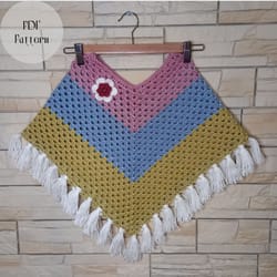crochet baby poncho, pattern women poncho, crochet cape, ponchos for kids, easy pattern, crochet pattern for beginners