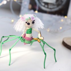 Creepy cute doll spider halloween gift for best friend collectibles art doll horror small gift for mom
