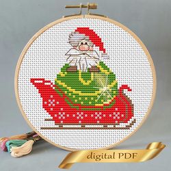 Christmas Santa pattern pdf cross stitch DIY