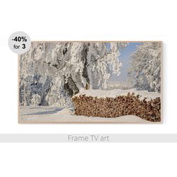 Samsung Frame TV Art Download 4K, Frame TV art winter landscape, Frame Tv Art snow, Frame TV art Christmas | 234
