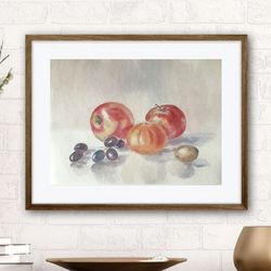 fruits still life original watercolour painting kitchen painting