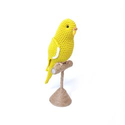 Yellow weighted stuffed budgie