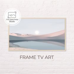 Samsung Frame TV Art | 4k Pastel Colors Desert and Lake Landscape Art for The Frame TV | Digital Art Frame Tv