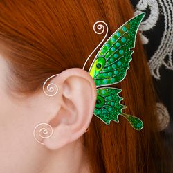 fairy wing ear cuff no piercing, fairy wing ear wrap, butterfly earring