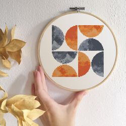 geometric cross stitch pattern modern cross stitch pdf abstract cross stitch boho embroidery instant download