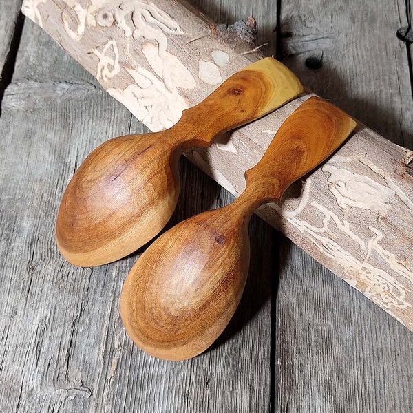 Handmade cherry spoons Camping spoons Hiking wooden spoons - Inspire Uplift
