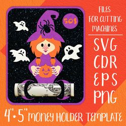Witch Halloween Card| Money Holder Template