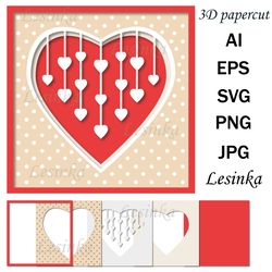 papercut card with a heart for valentine's day