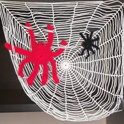 Crochet Halloween pattern, Web & Spider crochet pattern, crochet lace doily, funny crochet pattern