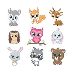 Cute forest animals,Vector illustration for baby shower, greeting card, party invitation, fashion clothes t-shirt print.