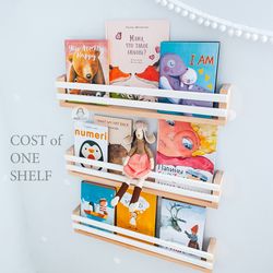 One Kids Book Wall Shelf, Floating Nursery Bookshelf, Shelf for Kids, Book Rack