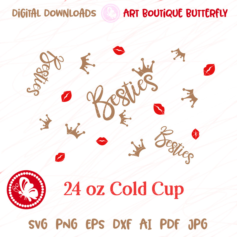Besties Crown 24OZ cold cup decor art.jpg