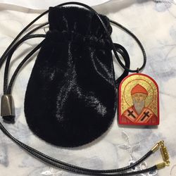 Spiridon of Trimifunt | Icon necklace | Hand painted icon | Orthodox icon | Christian icon | Icon pendant
