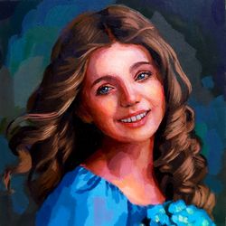 Custom Portrait Painting Original Art Portrait From Photo Commission Artwork Impasto Oil Painting 8 by 8 inches