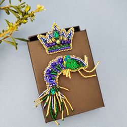 King prawn brooch, Shrimp brooch, marine brooch,handmade jewelry, set handmade brooches