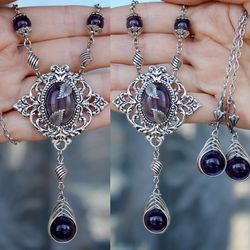 Handmade Unique Amethyst Vintage Jewelry Set