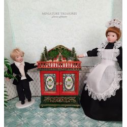 Advent calendar 1. Musical. LED lights. Handicraft Miniatures. Dollhouse miniature. Scale 1:12.