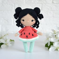 DIY PDF crochet amigurumi pattern Watermelon Doll