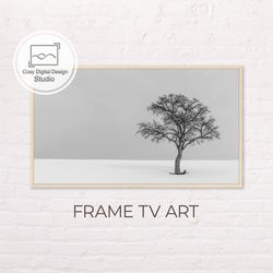 samsung frame tv art | 4k black and white lonely tree photo art for the frame tv | digital art frame tv