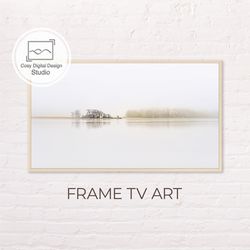 samsung frame tv art | 4k pastel colors foggy lake landscape art for the frame tv | digital art frame tv