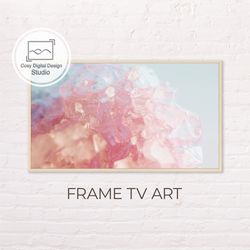 samsung frame tv art | pink pastel abstract crystal art for the frame tv | digital art frame tv | instant download