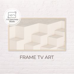 Samsung Frame TV Art | Minimalist Beige Abstract Geometric Art For The Frame Tv | Digital Art Frame Tv