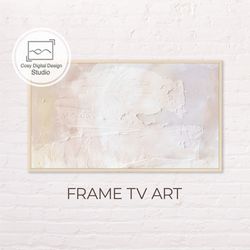Samsung Frame TV Art | Pink And White Abstract Pastel Art For The Frame Tv | Digital Art Frame Tv
