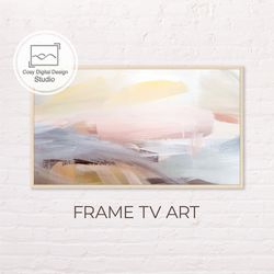 Samsung Frame TV Art | 4k Abstract Multicolored Neutral Pink Art For The Frame Tv | Digital Art Frame Tv