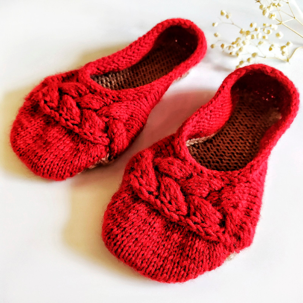 Women handknit ballet slippers Christmas gift Made to order