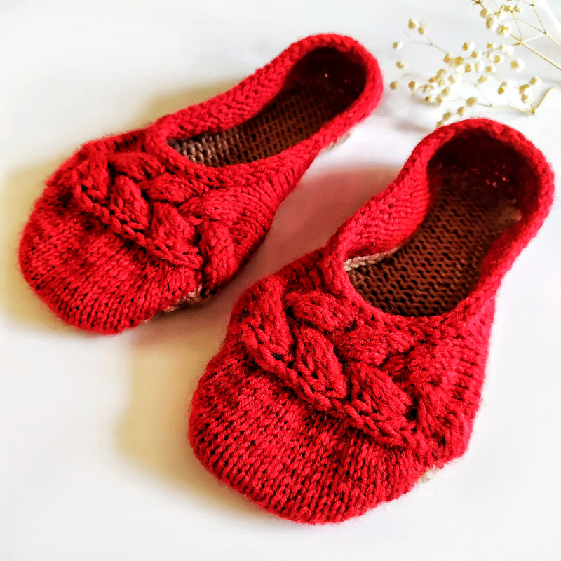 Women handknit ballet slippers Christmas gift Made to order